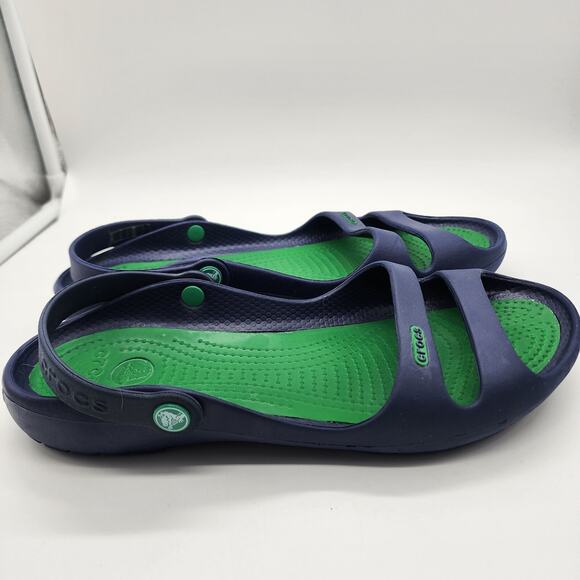 Crocs Sexi Strappy Sandal Navy Green Women’s W10 Lightweight Water Shoe - Picture 4 of 8